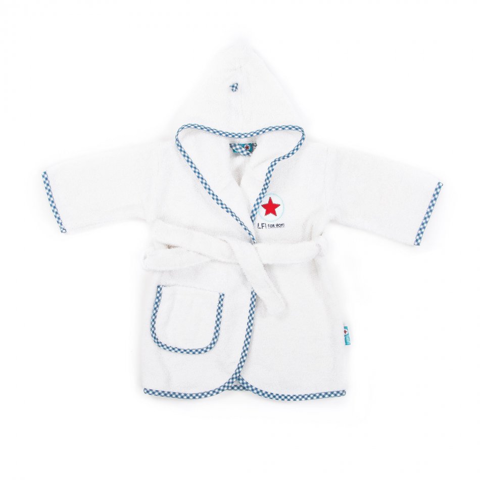 Baby badjas Boy Uni Wit