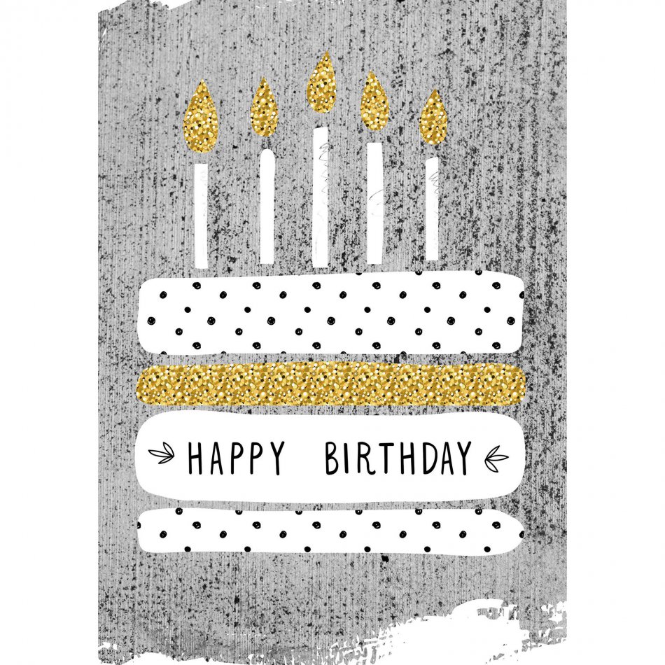 Verjaardag Happy Birthday Gold sparkle