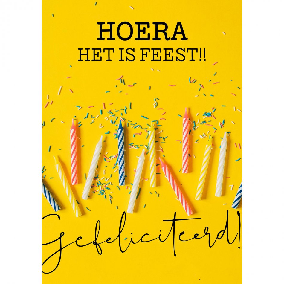 Verjaardag Hoera het is feest Yellow