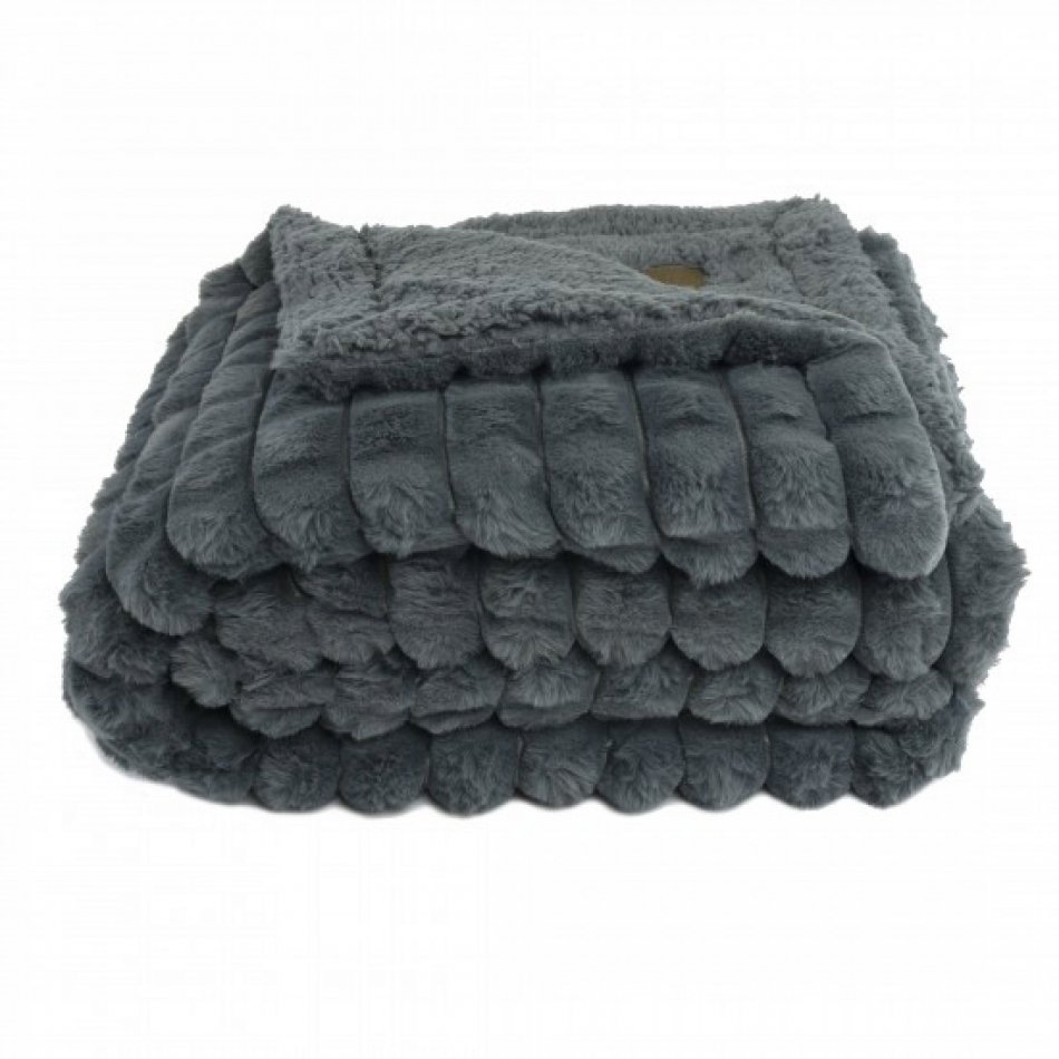 Fleeceplaid Vacht Piramide Donkergrijs