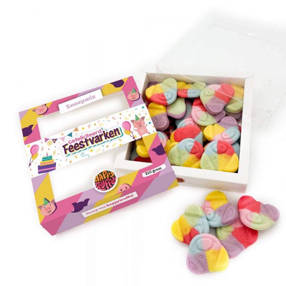 Snoeppakket Gefeliciteerd Feestvarken