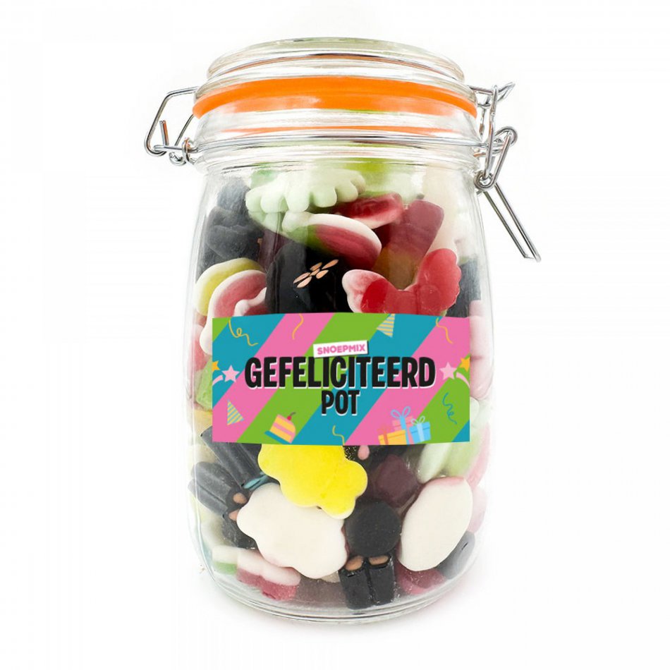 Snoeppot weck Gefeliciteerd Pot