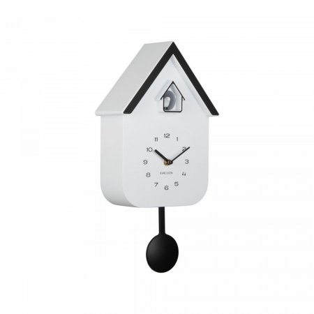 Wall clock Dupla Color Cuckoo white
